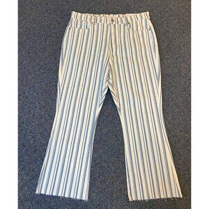 NWT Ann Taylor Loft Kick Crop High Rise Jeans Blue White Stripe 30 10 Petite New